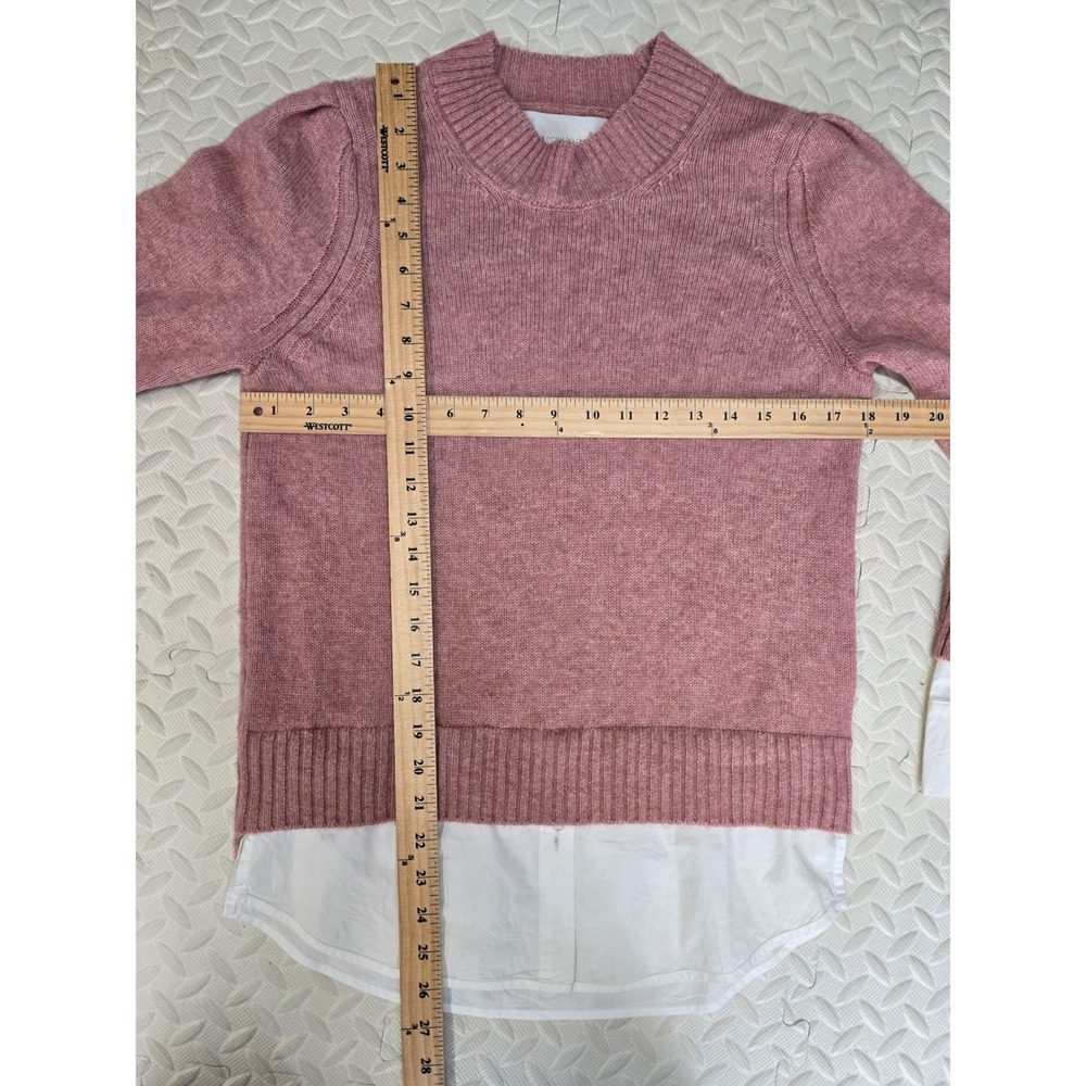 Brochu Walker Pink Wool Cashmere Layered Look Sweater Womens Medium Quiet Luxury - Picture 11 of 14